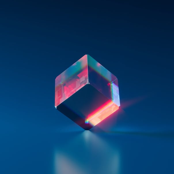 A glass cube